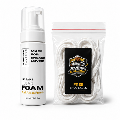 Sneak Saviour Dual Action Shoe Cleaning Foam with Free Shoe Laces