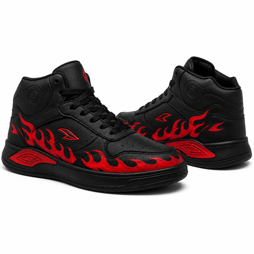 Sneak Saviour Flame Runner Custom MID -Top Sneakers – Special Edition