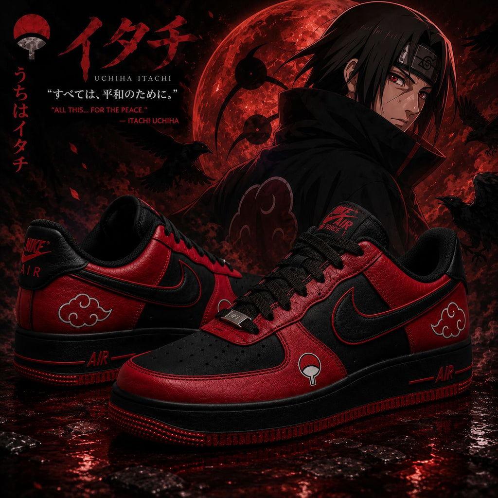 Itachi Uchiha Edition Custom AF1 – Hand Painted Anime Sneakers