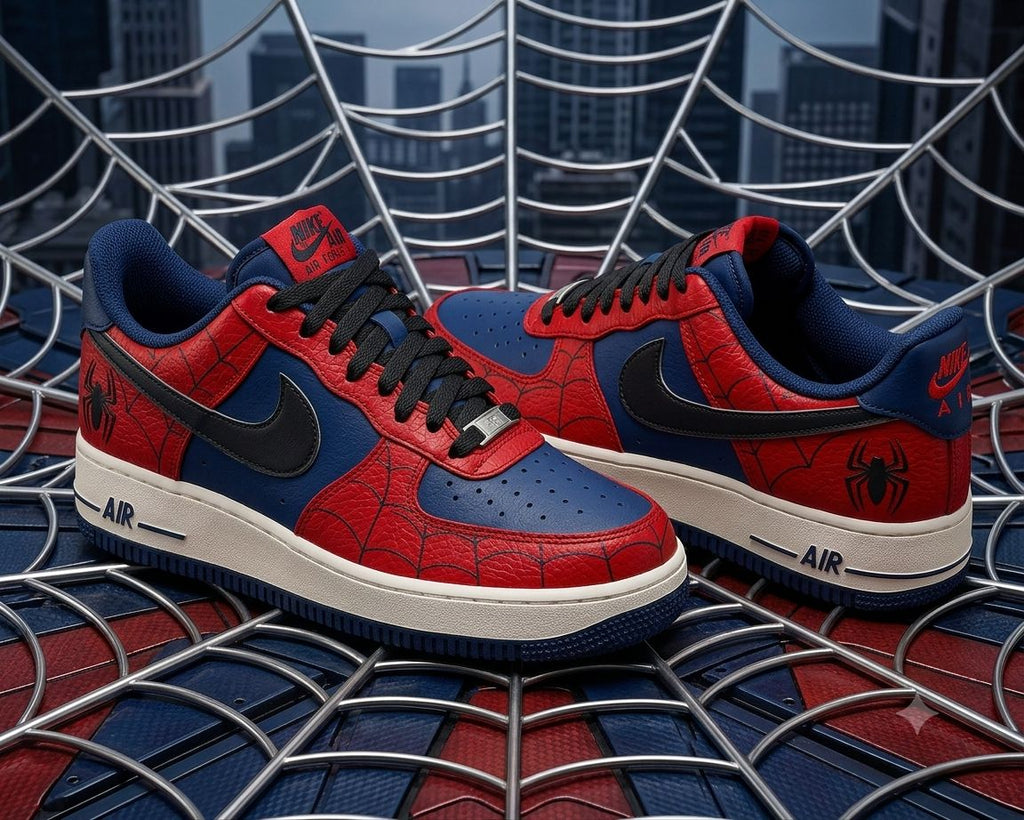 Spider-Man Edition Custom AF1 Sneakers – Hand Painted Superhero Shoes