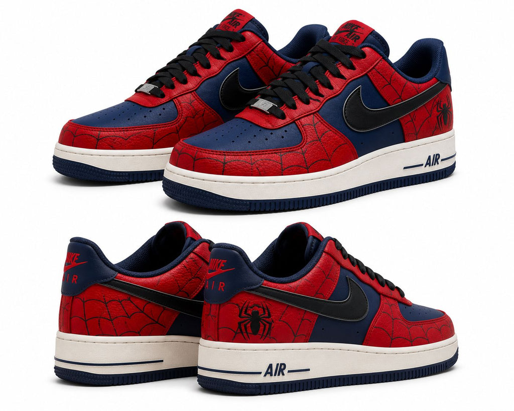 Spider-Man Edition Custom AF1 Sneakers – Hand Painted Superhero Shoes